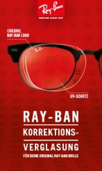 Ray Ban Korrektionsgläser klar mit Logo in eigene Fassung
